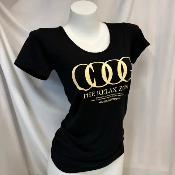 [BUNJANG] Y2K Black Gold Lettering Short Sleeve T-Shirt / y2k 블랙 골드 레터링 반팔티 #csz866