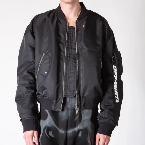 [BUNJANG] Off-White MA-1 Bomber Jacket Black XL / 오프화이트 항공점퍼 블랙 XL