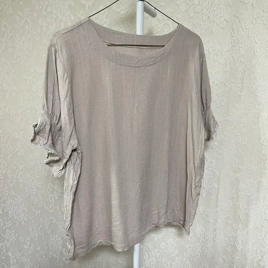 [BUNJANG] Linen Blend Ruffle Sleeve Blouse / 모리걸 린넨 혼방 프릴 슬리브 블라우스