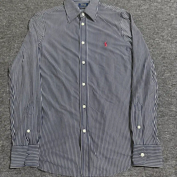[BUNJANG] Polo Ralph Lauren Striped Knit Dress Shirt M / 폴로 랄프로렌 스트라이프 니트 드레스 셔츠