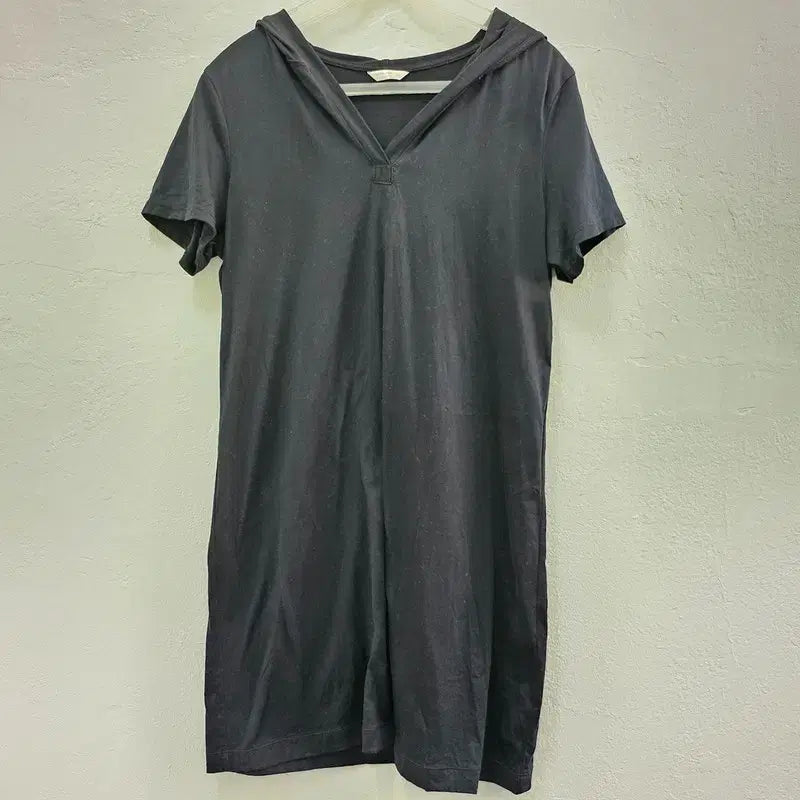 [BUNJANG] UNIQLO JAPAN Black Cotton 100% Hooded Dress / UNIQLO JAPAN 원피스 여 55/66 J6309