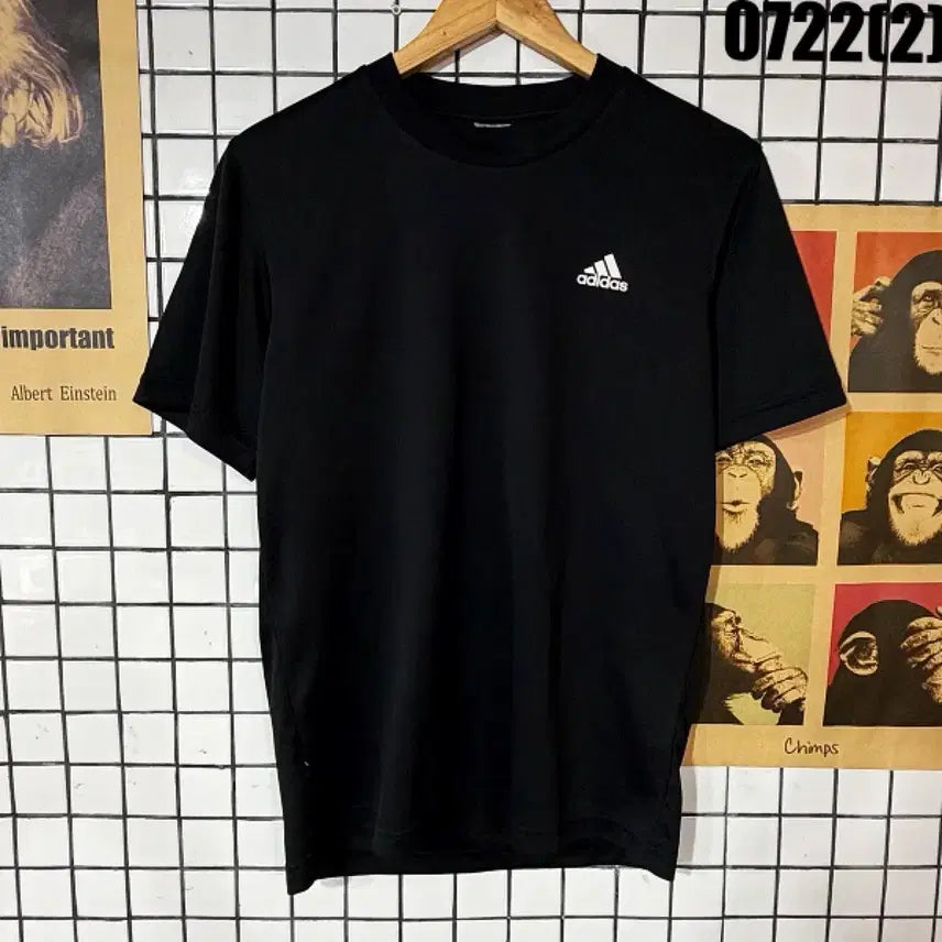 [BUNJANG] Adidas Basic Logo Short Sleeve T-Shirt Black / 아디다스 기본 로고 반팔 티셔츠 블랙 0722