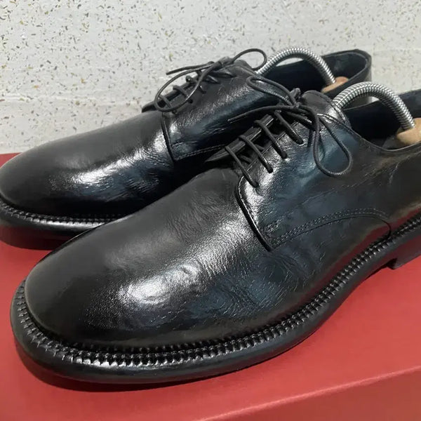 [BUNJANG] Graddus Blucher 08 Black Leather Shoes / 그라더스 블루처08 블랙