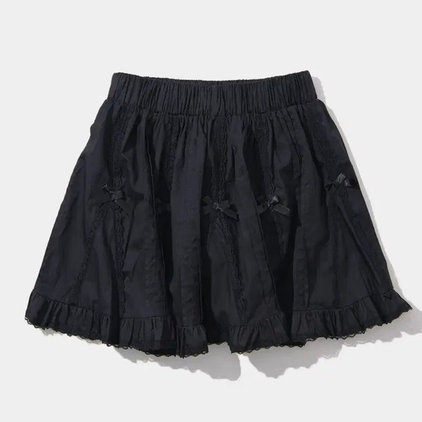 [BUNJANG] Place Studio Black Ribbon Mini Lace Skirt / 플레이스 스튜디오 블랙 리본 미니 레이스 스커트 새것