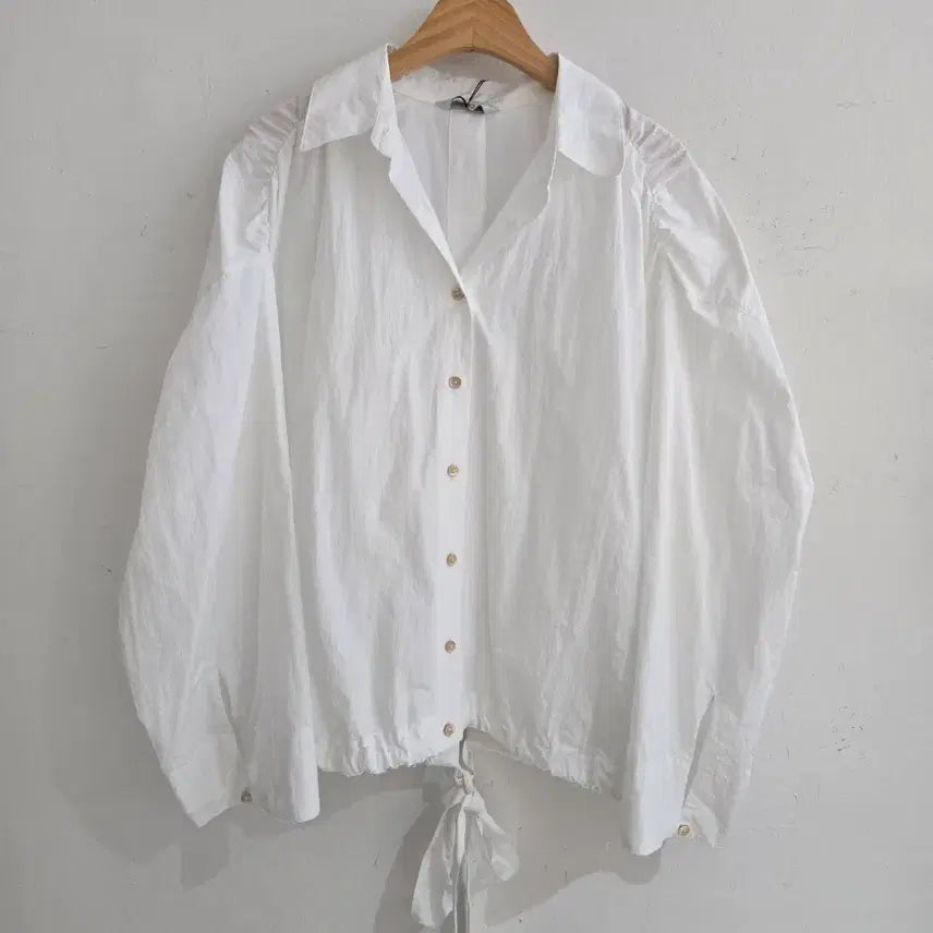[BUNJANG] ORR White Nylon Blend S/S Shirt / 오르 셔츠