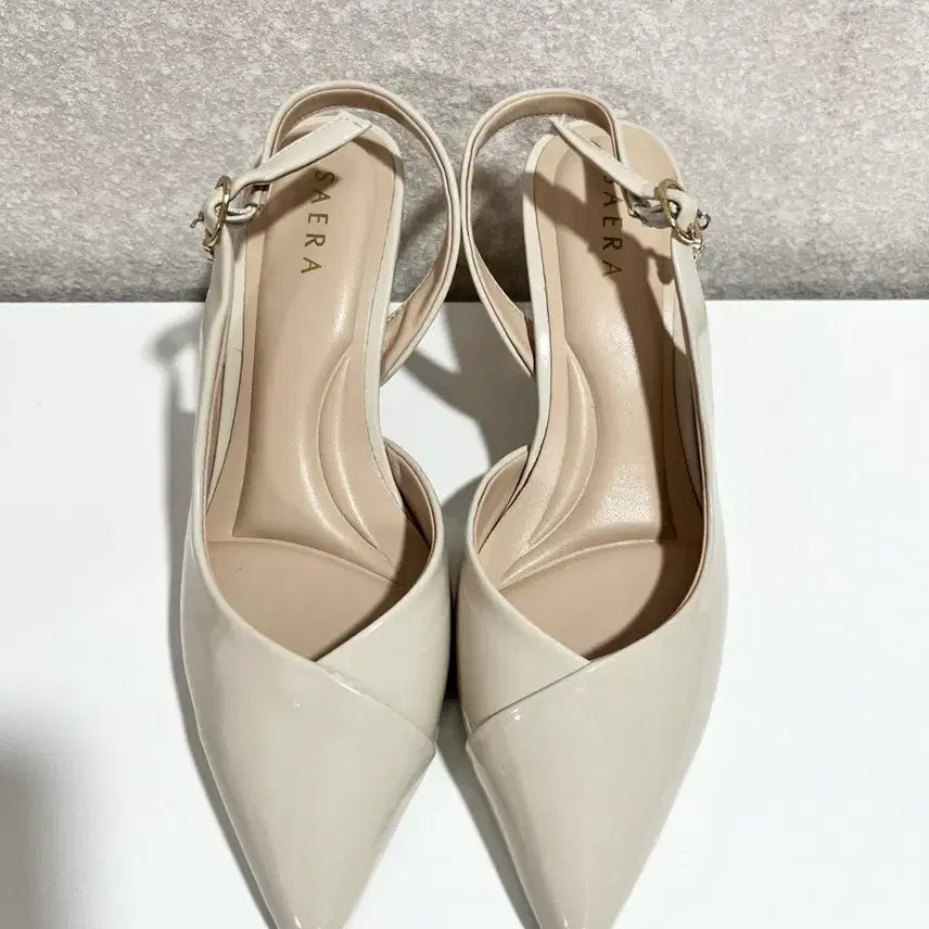 [BUNJANG] SAERA Skin Tone Slingback Heels - Size 230 / (새상품) SAERA세라 스킨톤 슬링백 230사이즈 판매합니다