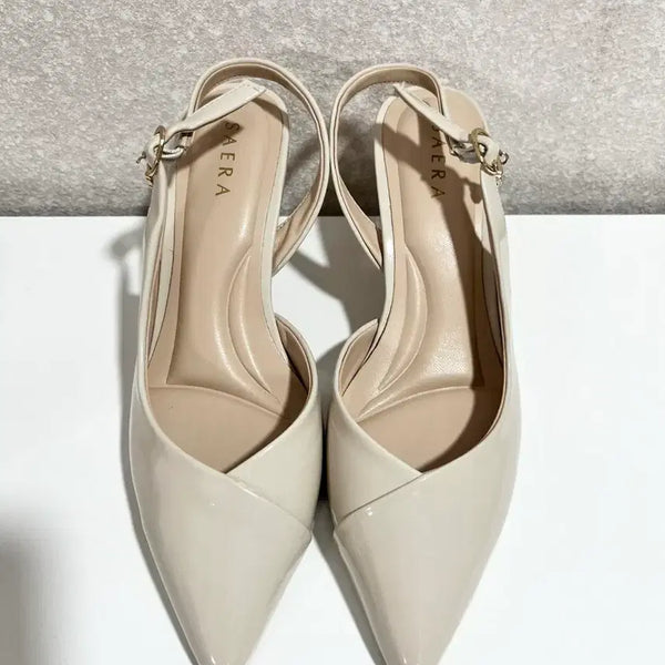 [BUNJANG] SAERA Skin Tone Slingback Heels - Size 230 / (새상품) SAERA세라 스킨톤 슬링백 230사이즈 판매합니다