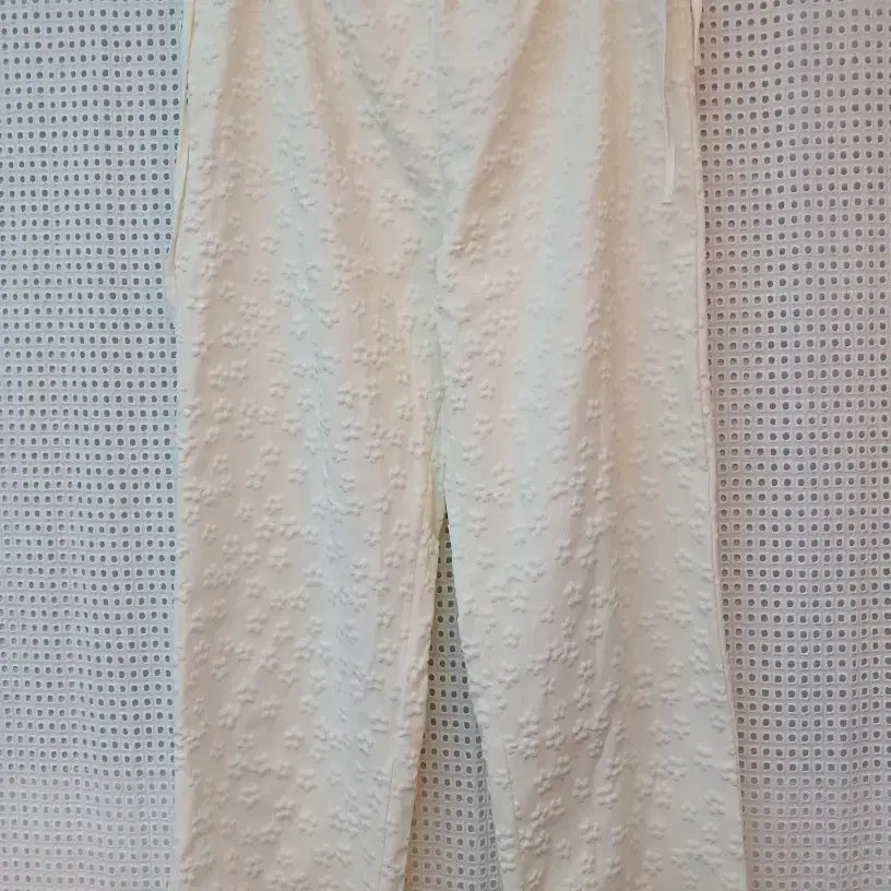 [BUNJANG] Ivory Floral Wide Pants / 아이보리 꽃무늬 와이드 free