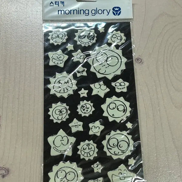 [BUNJANG] Morning Glory Glow-in-the-Dark Embossed Sticker / [고전문구] 모닝글로리 야광 엠보 스티커