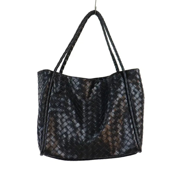 [BUNJANG] ZSKE&BAG Intrecciato Woven Shopper Tote Shoulder Bag Black / ZSKE&BAG 인트레치아토 쇼퍼백 블랙 위빙 토트백 숄더백