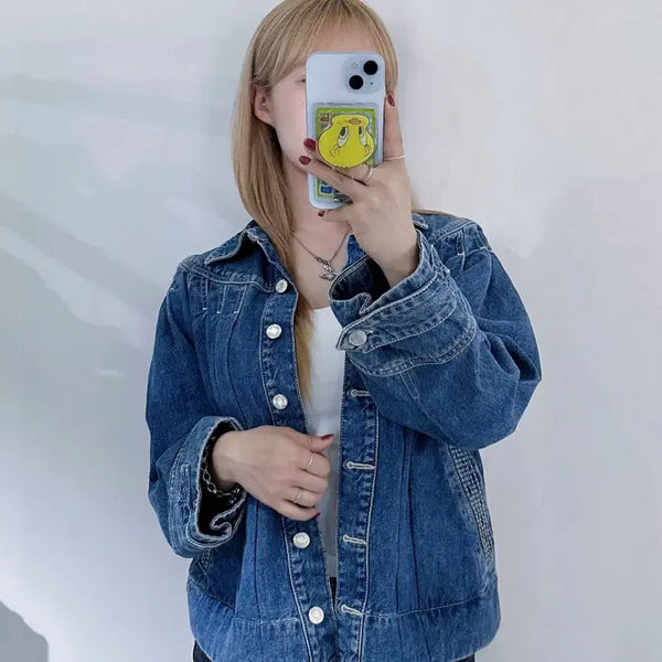 [BUNJANG] Merret Shirring Denim Jacket / 머렛 셔링 데님 자켓