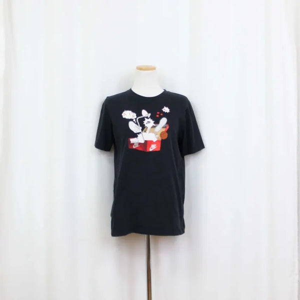 [BUNJANG] Nike Women's Round Neck Short Sleeve T-Shirt (Size 80) - Black 100% Cotton / [정품] 나이키 여성 라운드 반팔 티셔츠 (80) 상상샵