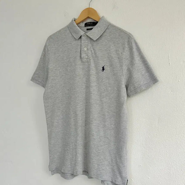 [BUNJANG] Polo Ralph Lauren Custom Slim Fit Short Sleeve Polo Shirt - Gray, Size L / 폴로 랄프 로렌 커스텀 슬림핏 반팔 카라티