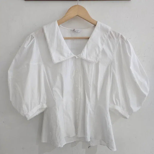 [BUNJANG] Voca Vaca Cotton Blouse White Size S / 보카 바카 블라우스