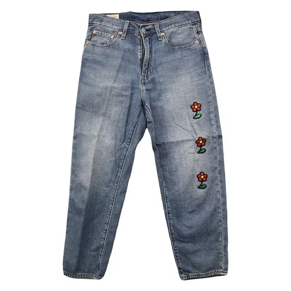 [BUNJANG] Levi's Flower Embroidered Big E Washed Jeans W28 L / 리바이스 플라워 자수 빅E 워싱 청바지 W28 L