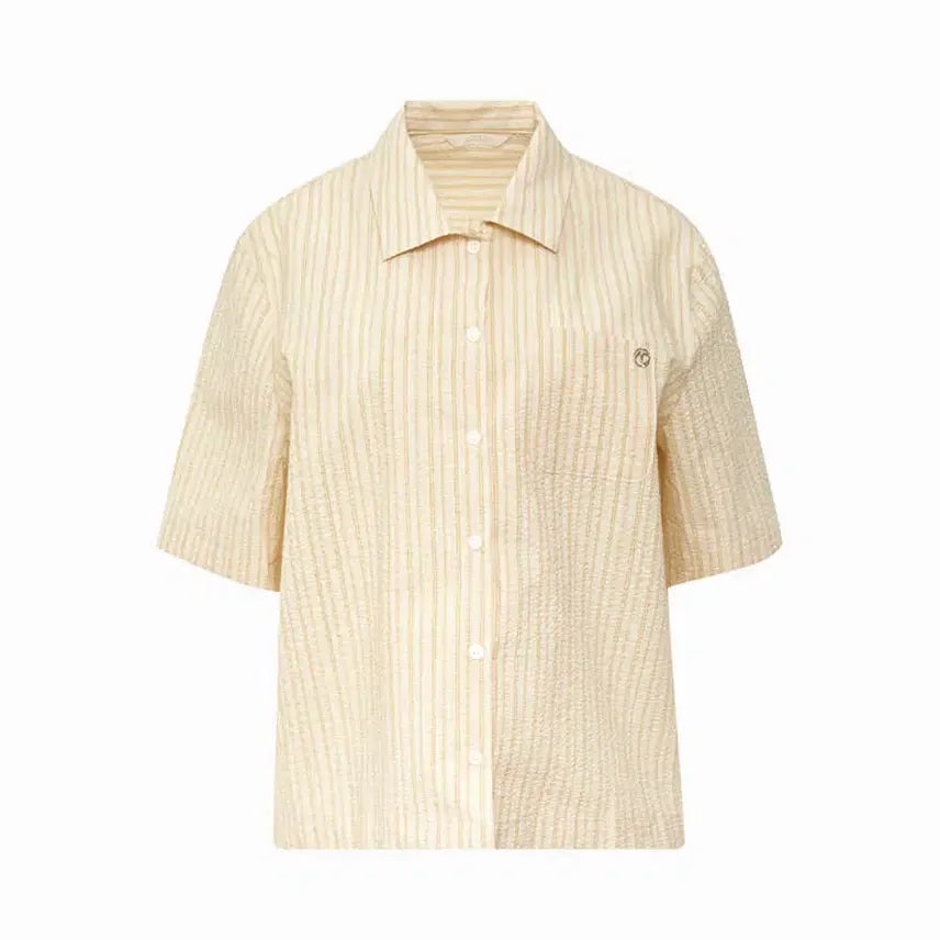 [BUNJANG] ADAUL Country Stripe Seersucker Shirt / 어다울(ADAUL) 컨트리 스트라이프 시어서커 셔츠 프리사이즈 새상품