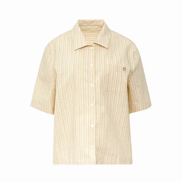 [BUNJANG] ADAUL Country Stripe Seersucker Shirt / 어다울(ADAUL) 컨트리 스트라이프 시어서커 셔츠 프리사이즈 새상품