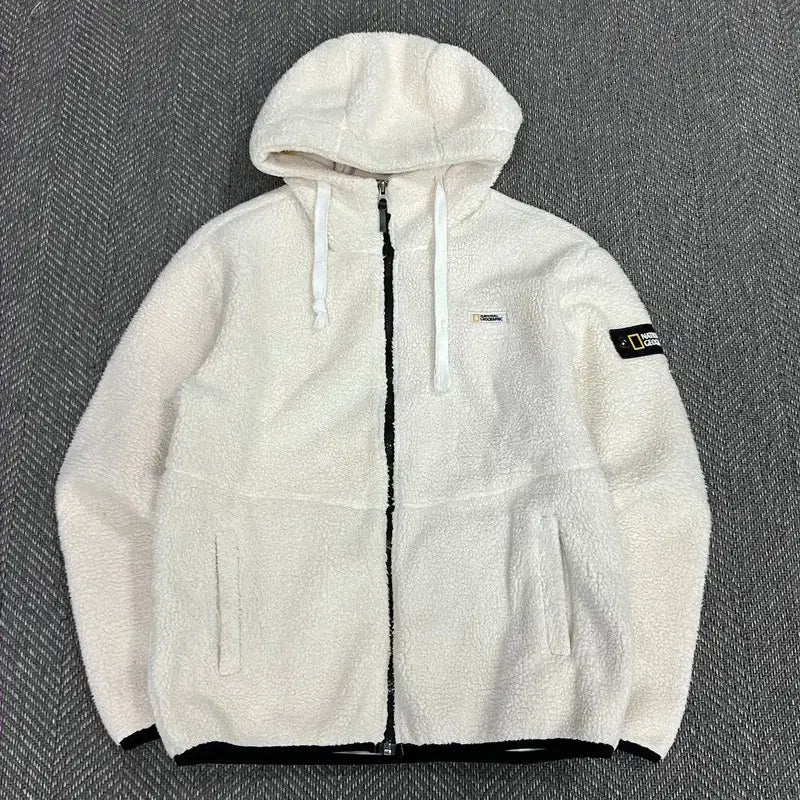 [BUNJANG] National Geographic Logo Patch Fleece Jacket / 네셔널지오그래픽 와펜 플리스 자켓 v5342