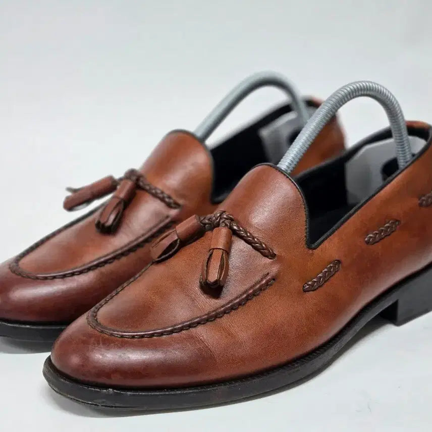 [BUNJANG] SUARTE Handmade Genuine Leather Weaving Tassel Loafers Size 255 / [255] 슈아르떼(SUARTE) 수제화 천연 가죽 위빙 태슬 로퍼