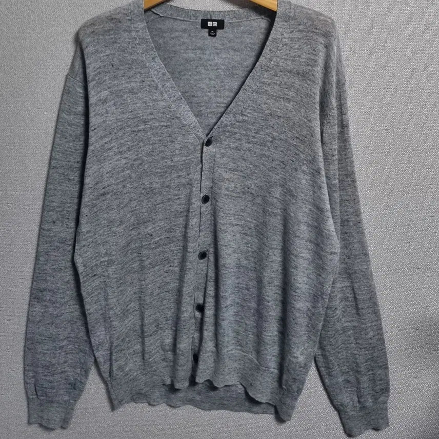[BUNJANG] Uniqlo Grey Linen Blend Cardigan XL / XL ) 유니클로 그레이 린넨혼방 가디건