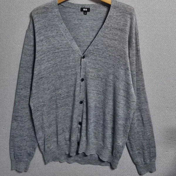 [BUNJANG] Uniqlo Grey Linen Blend Cardigan XL / XL ) 유니클로 그레이 린넨혼방 가디건