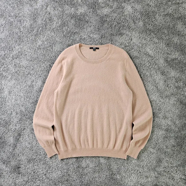 [BUNJANG] Uniqlo Women's Round Neck Knit Sweater (Beige) / UNIQLO 니트 스웨터