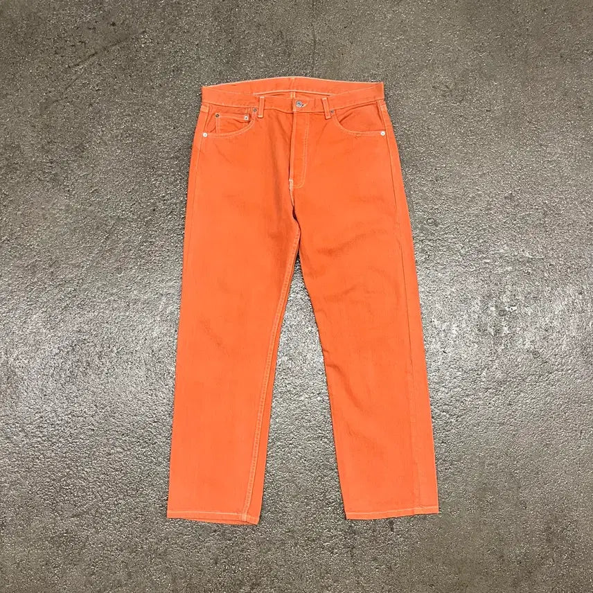 [BUNJANG] Levi's 501 2000 USA Orange Color Denim Jeans (35) / 2000 USA Levis501 컬러진 (35)
