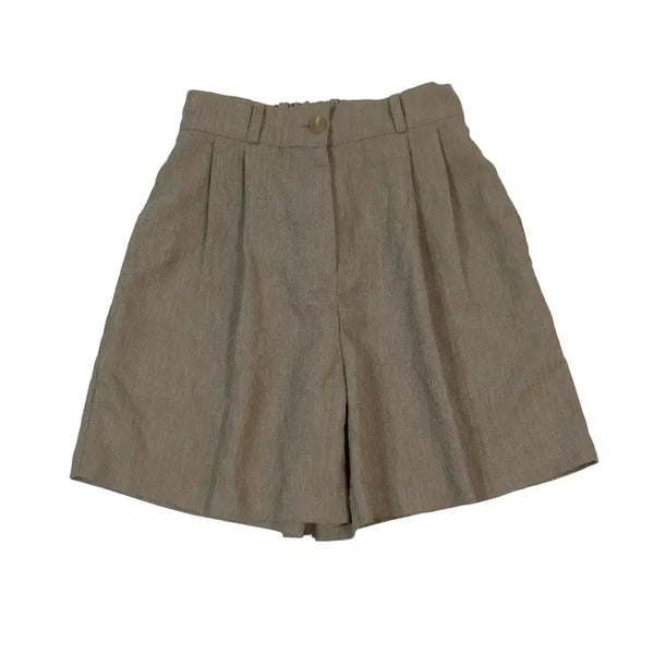 [BUNJANG] around110 Linen Pinched Waist Banding Shorts Beige (S) / around110 어라운드110 린넨 반바지 S 베이지 핀턱 밴딩 쇼츠