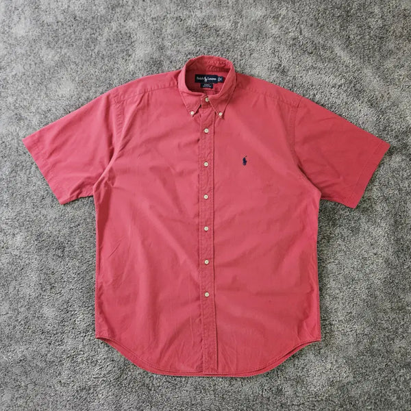 [BUNJANG] Ralph Lauren Pink Cotton Short Sleeve Shirt / Ralph Lauren 반팔 셔츠