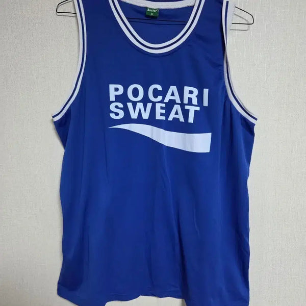 [BUNJANG] Pocari Sweat Sleeveless T-Shirt Blue XL / 포카리 스웨트 나시 티셔츠 블루