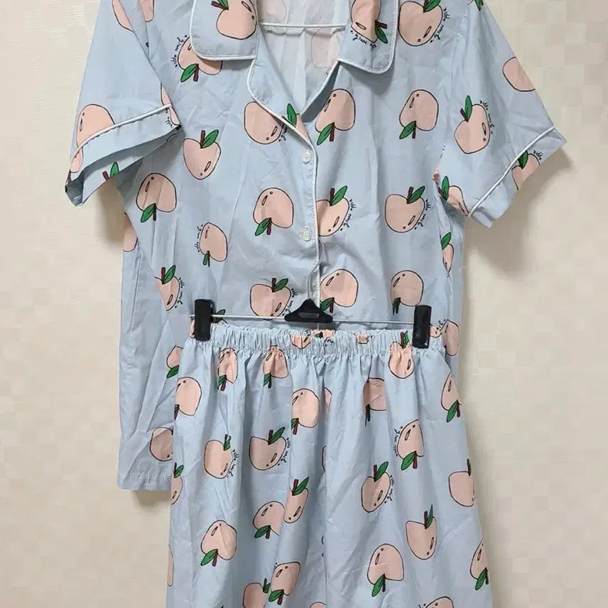 [BUNJANG] Peach Short Sleeve Pajama Set / 복숭아 반팔 잠옷 세트