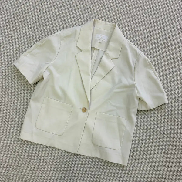 [BUNJANG] Plastic Island Women's Short Sleeve Jacket / S 플라스틱아일랜드 여성 반팔 자켓 0722D1