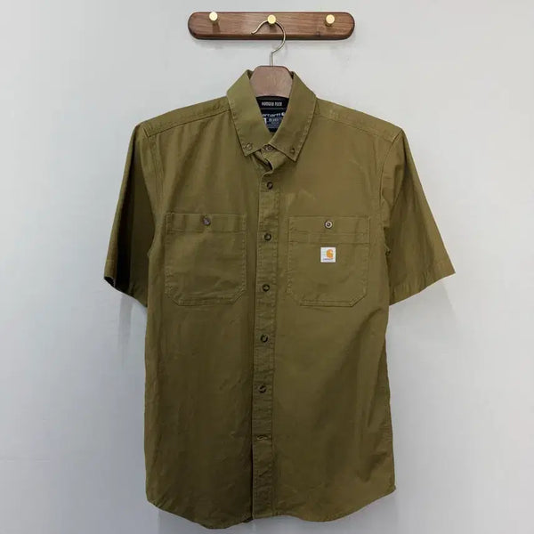 [BUNJANG] Carhartt Two Pocket Khaki Short Sleeve Shirt / 칼하트 투포켓 카키 반팔 셔츠 H3171