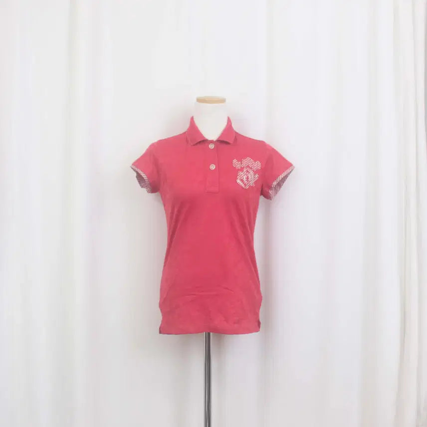 [BUNJANG] DRESSCODE JOY Women's Peach Pink Cooling Polo Golf T-Shirt (Size 38) / [정품] 드레스코드조이 여성 반팔 골프 티셔츠 (38) 상상샵
