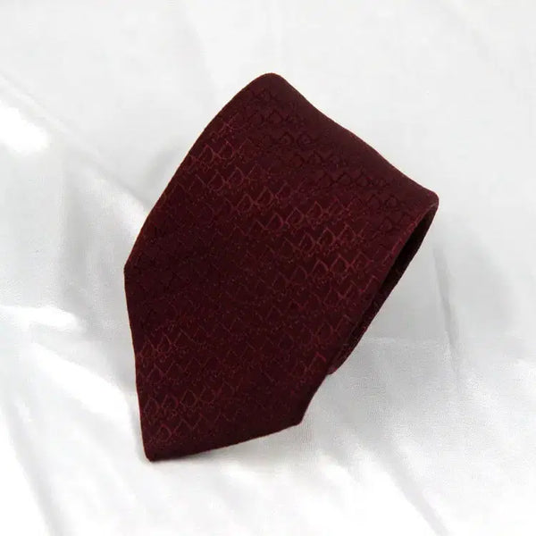 [BUNJANG] Dior 8cm Oblique Burgundy Silk Men's Tie / 디올 8cm 미사용 A등급 오블리크 와인 버건디 명품넥타이
