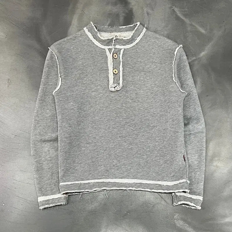 [BUNJANG] Eternal Grunge Henley Neck Long Sleeve Shirt / 이터널 그런지 헨리넥 롱슬리브 y18581