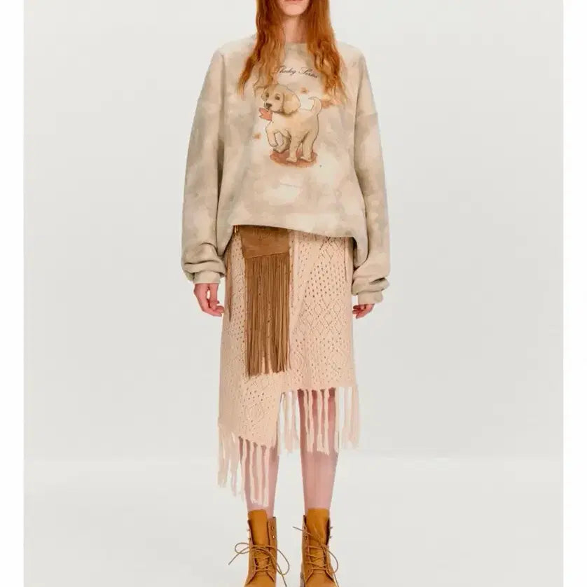[BUNJANG] TheOpen Product Fringe Wrap Knit Skirt / 더오픈프로덕트 프린지 랩 니트 스커트 Theopen preoduct