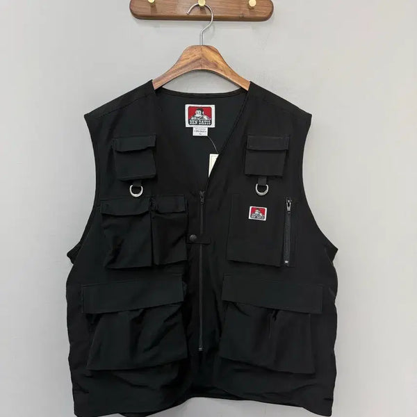 [BUNJANG] Ben Davis White Label Black Fishing Vest H3173 / 벤 데이비스 화이트라벨 블랙 피싱 베스트 H3173