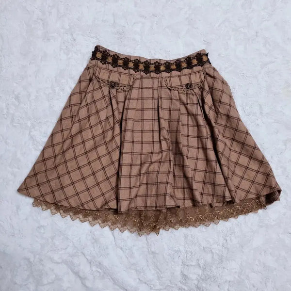 [BUNJANG] AXIS FARM Mori Girl Japanese Vintage Lolita Skirt / 엑시즈팜 큐롯 치마 스커트 모리걸 일본 빈티지 일브 러블리 초코라떼