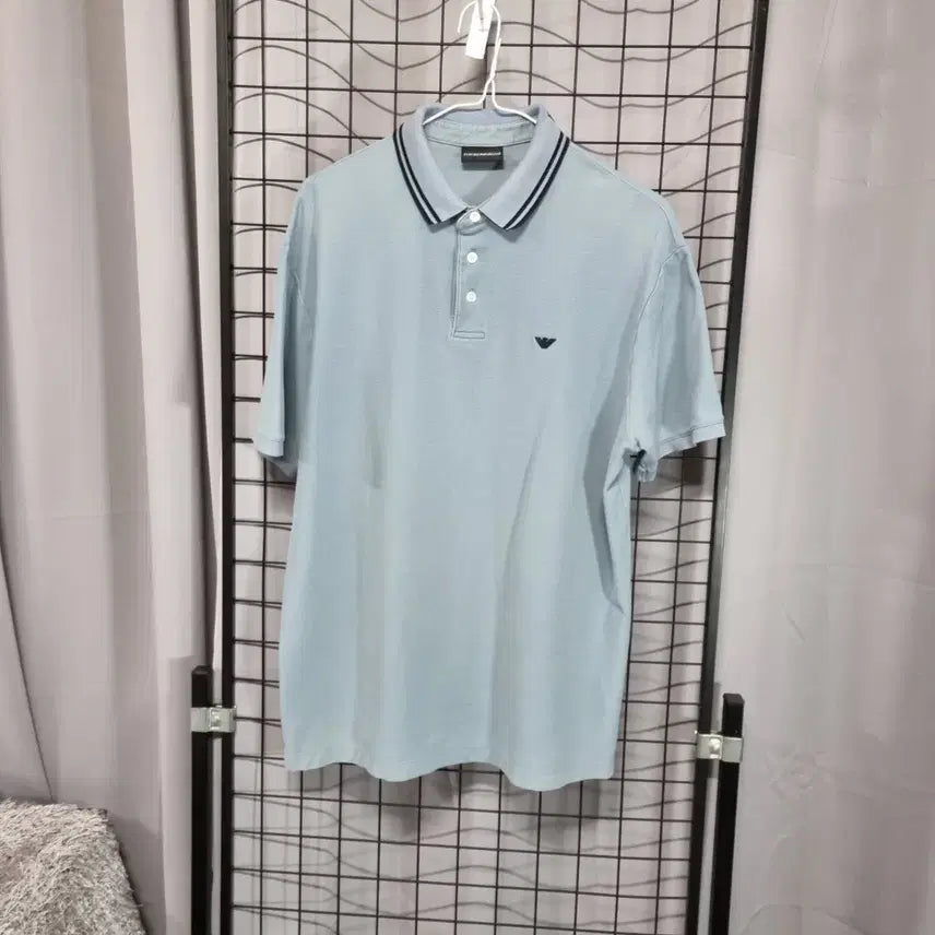 [BUNJANG] Emporio Armani Men's Collar Half Sleeve T-Shirt (2XL) / 엠포리오 아르마니 카라 반팔 티셔츠 남성 피케 폴로 셔츠 반팔티 2XL