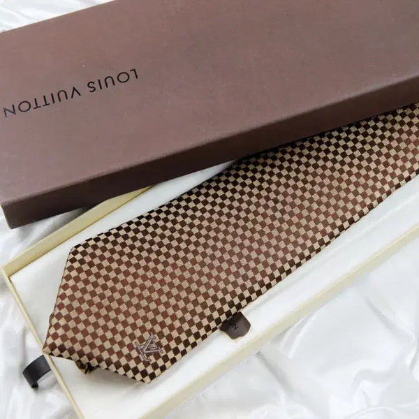 [BUNJANG] Louis Vuitton Micro Damier Classic Necktie (9.2cm) / 루이비통 9.2cm S등급 마이크로 다미에 클래식 명품넥타이