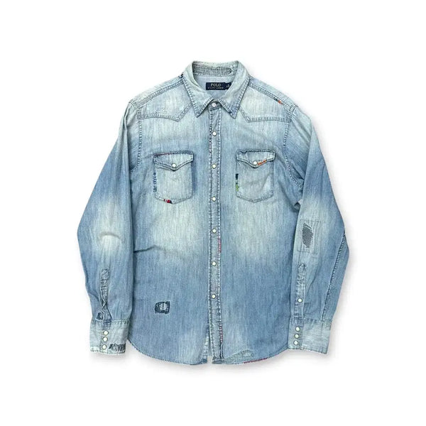 [BUNJANG] Polo Ralph Lauren Embroidered Western Denim Shirt / 폴로랄프로렌 엠브로이드 웨스턴 데님 셔츠
