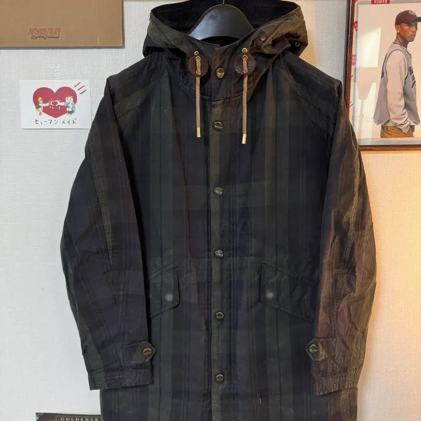 [BUNJANG] Bastong 004 Olive Check Wax Jacket / 바스통 004 올리브 체크 왁스 자켓
