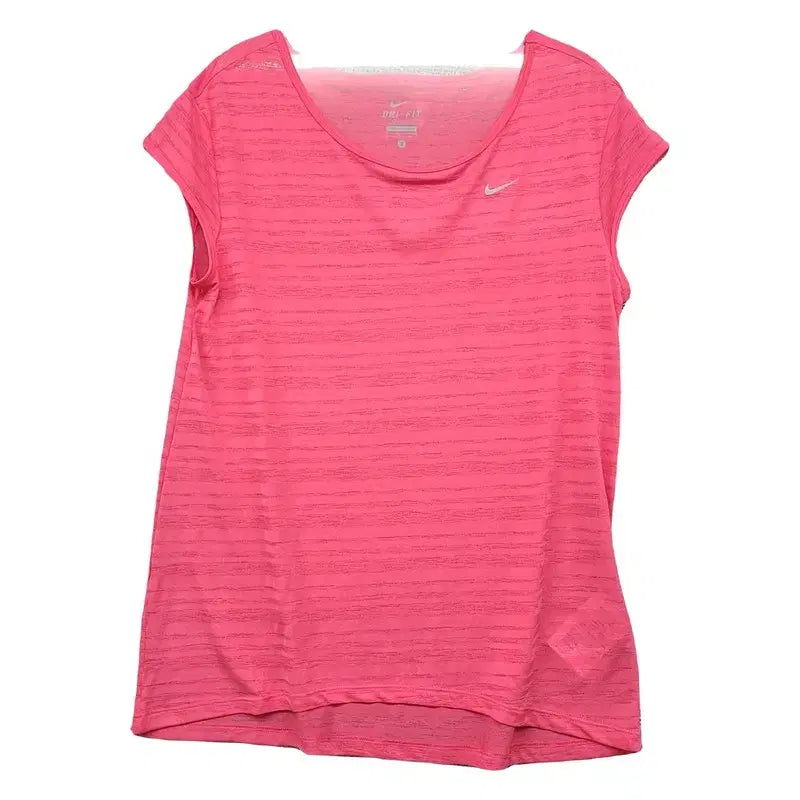 [BUNJANG] Nike Striped Pink Short Sleeve T-Shirt - Size S / 나이키 스트라이프 핑크 트레이닝 숏 반팔티 S