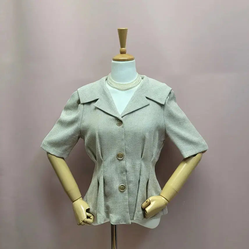 [BUNJANG] Double Coco J Sailor Collar Puff Sleeve Jacket Blouse / 더블코코제이 세일러카라 퍼프 자켓형 블라우스