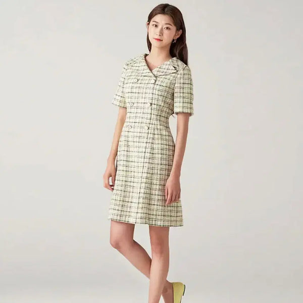 [BUNJANG] it michaa Wide Collar Tweed Dress / 잇미샤(it michaa) 와이드카라 트위드원피스 55-66