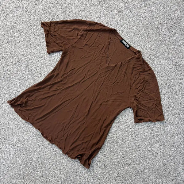 [BUNJANG] Ferrai Overt V-Neck Short Sleeve T-Shirt / 실측확인 페라리오 여성 오버핏브이넥 반팔 티셔츠 0722J1