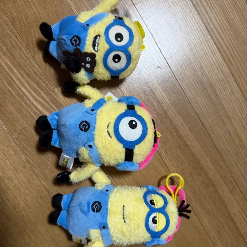 [BUNJANG] Minions Butter Shop Fluffy Doll Keyring Set / 미니언즈 버터샵 플러피 인형 키링 3종 일괄