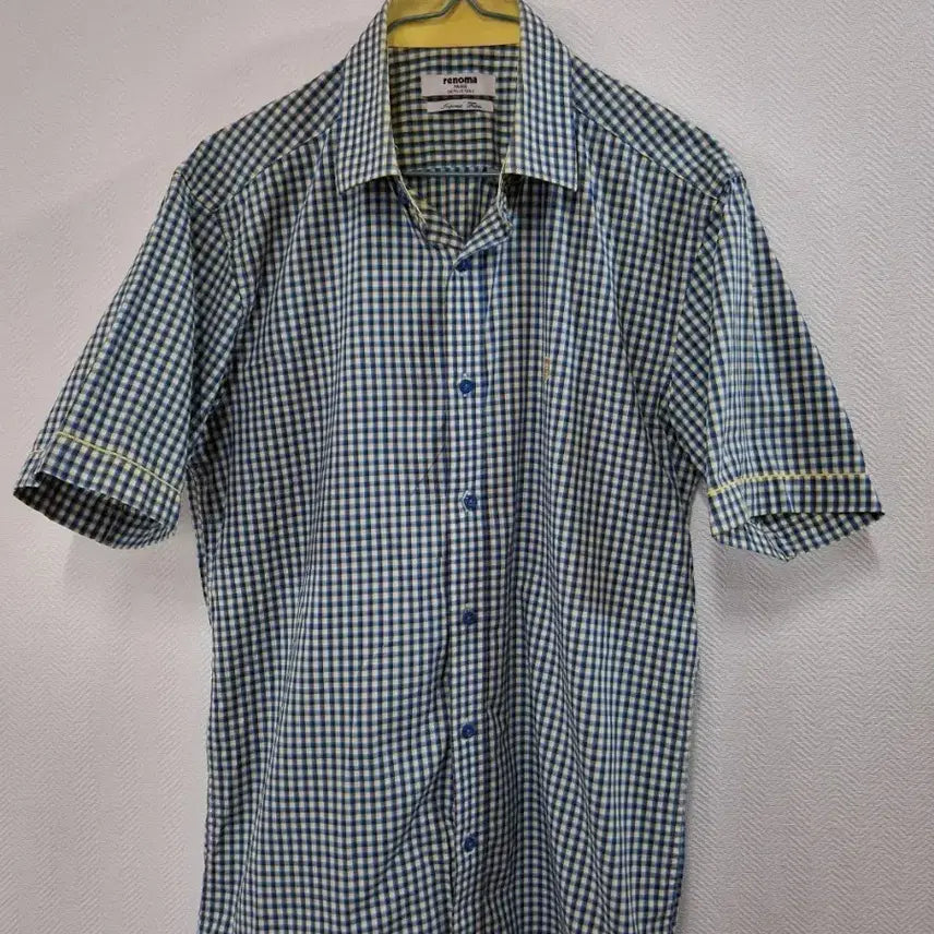 [BUNJANG] Renoma Check Short Sleeve Shirt / 레노마 체크 반팔 셔츠