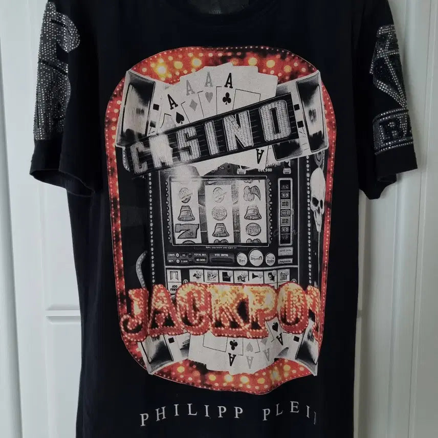 [BUNJANG] Philipp Plein Jackpot Short Sleeve T-Shirt Black Size L / 필립플레인 잭팟 반팔 티셔츠 블랙 l사이즈